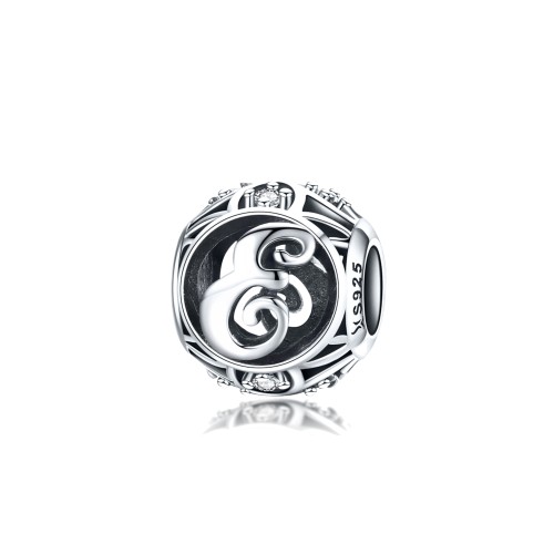 Srebrny charms Ornamo Kulista Literka E ORSCC738-E 