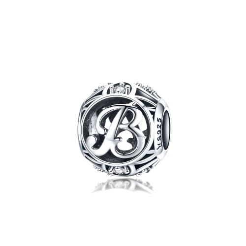 Srebrny charms Ornamo Kulista Literka B ORSCC738-B