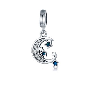 Srebrny charms zawieszka Ornamo Księżyc z Gwiazdkami ORSCC639