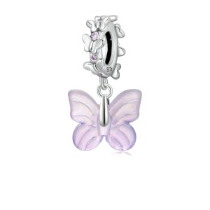 Srebrny charms zawieszka Ornamo Oszklony Motyl ORSCC2087