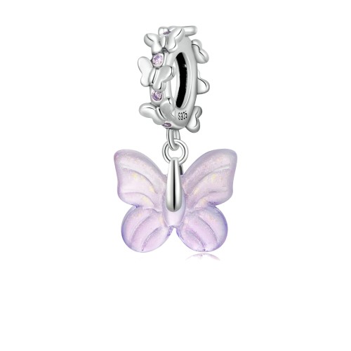 Srebrny charms zawieszka Ornamo Oszklony Motyl ORSCC2087