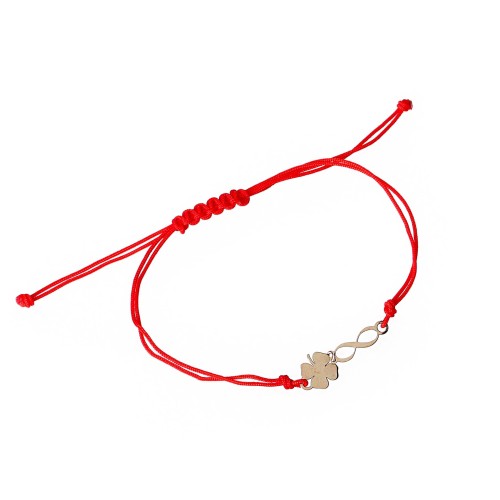 Złota bransoletka Koniczynka i Nieskończoność AM-B73 próba 585