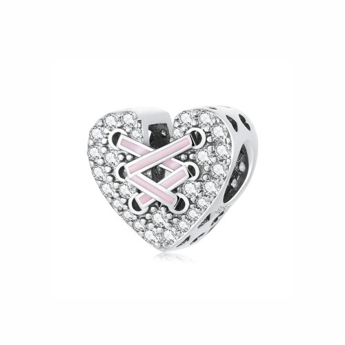Srebrny charms Ornamo Zasznurowane Serduszko ORSCC2204