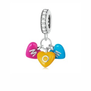 Srebrny charms zawieszka Ornamo Trzy Serduszka Mamy ORSCC2200