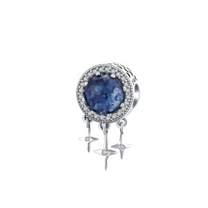 Srebrny charms Ornamo Granatowe Gwiazdki ORSCC1432