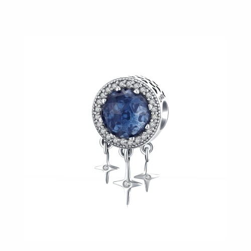 Srebrny charms Ornamo Granatowe Gwiazdki ORSCC1432