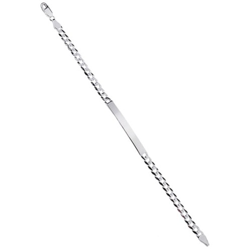 Srebrna bransoletka pancerka płaska z blaszką Ø 120 SL-IDCUEX120