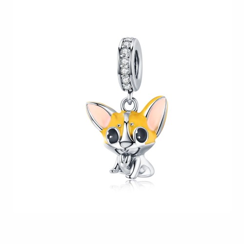 Srebrny charms zawieszka Ornamo Corgi ORBSC078