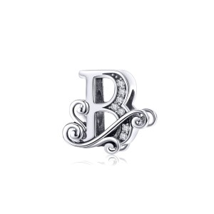 Srebrny charms Ornamo Ozdobna Literka B ORBSC030-B