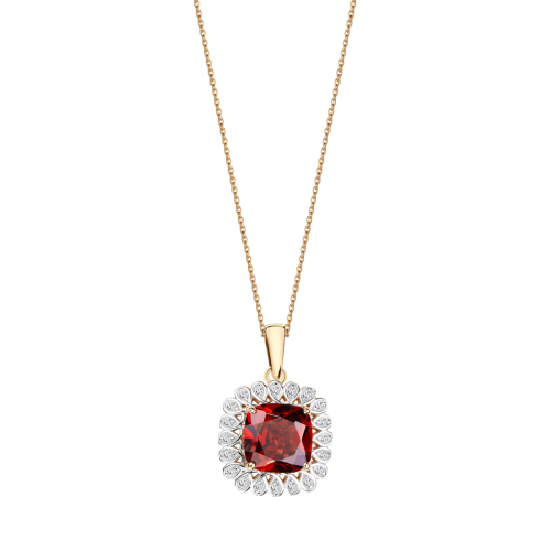 Złota zawieszka Verona z granatem i diamentami BB-Z-000-Y03-18147G