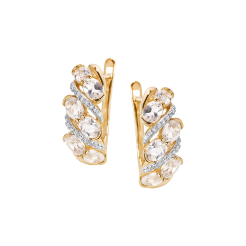 Kolczyki Verona złote z diamentami i topazami BB-Z-000-Y02-18462TW