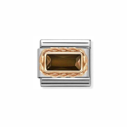 Element Link Nomination Composable Rose Gold Brązowa Cyrkonia 430604/012
