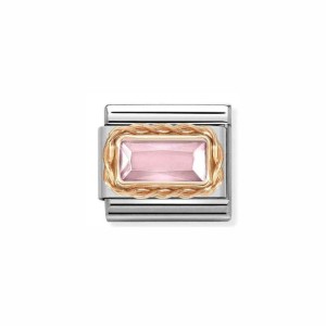 Element Link Nomination Composable Rose Gold Różowa Cyrkonia 430604/003