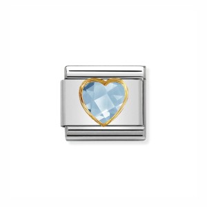Element Link Nomination Composable Gold Serce Cyrkonia 030610/006