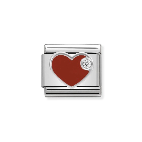 Element Link Nomination Composable Silver Czerwone Serce 330305/01