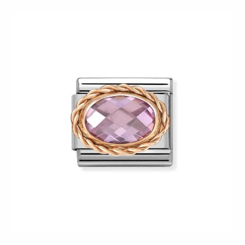 Element Link Nomination Composable Rose Gold Różowa Cyrkonia 430603/003