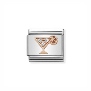 Element Link Nomination Composable Rose Gold Drink z Cyrkoniami 430305/28