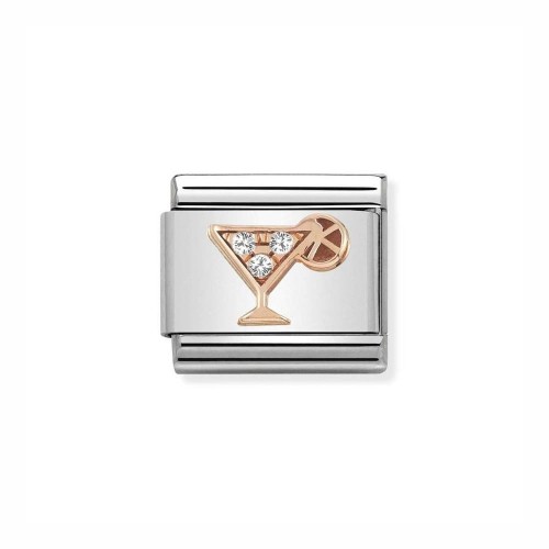 Element Link Nomination Composable Rose Gold Drink z Cyrkoniami 430305/28