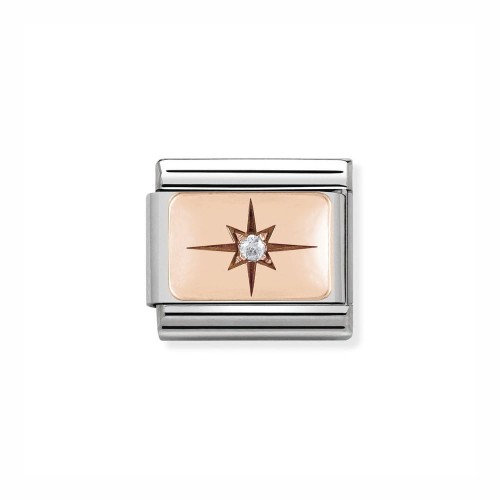 Element Link Nomination Composable Rose Gold Gwiazda z Cyrkonią 430303/05
