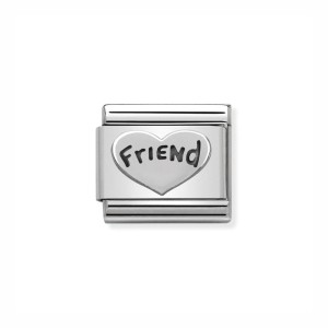 Element Link Nomination Composable Silver Serce z napisem przyjaciel 330101/18