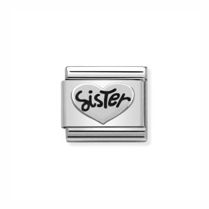 Element Link Nomination Composable Silver Serce z napisem siostra 330101/11