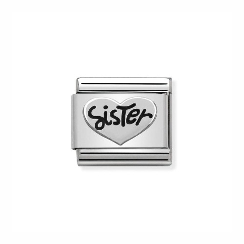 Element Link Nomination Composable Silver Serce z napisem siostra 330101/11