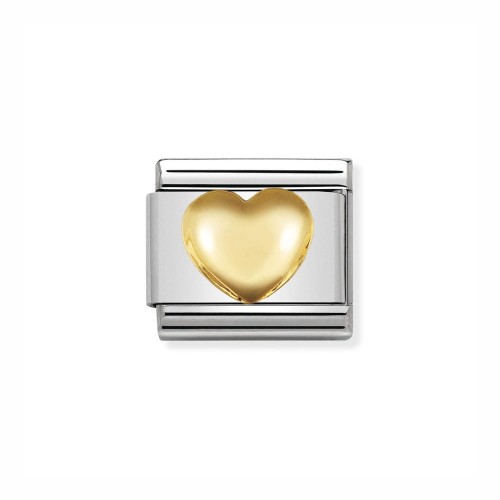 Element Link Nomination Composable Gold Wypukłe Serce 030116/01