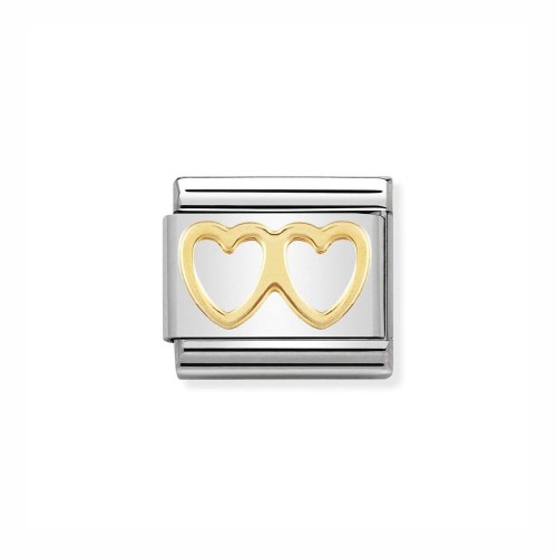 Element Link Nomination Composable Gold Podwójne Serca 030116/03