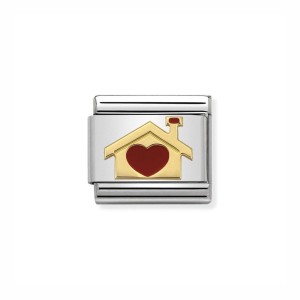 Element Link Nomination Composable Gold Domek z Sercem 030283/07
