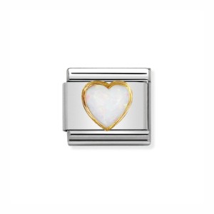 Element Link Nomination Composable Gold Biały Opal 030501/07