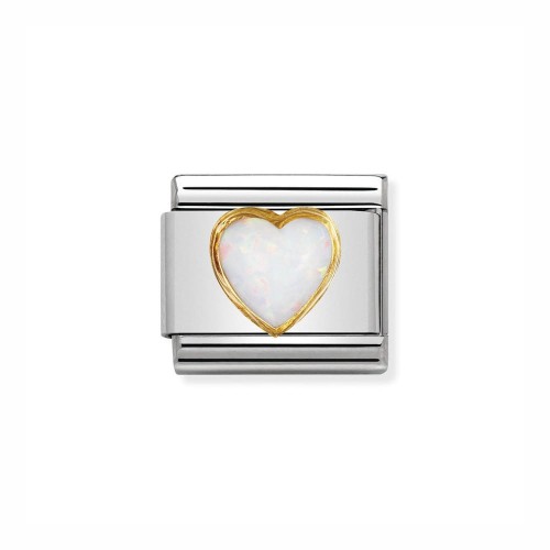 Element Link Nomination Composable Gold Biały Opal 030501/07