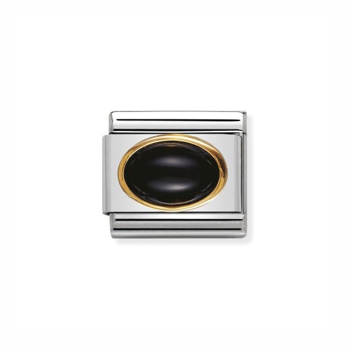 Element Link Nomination Composable Gold Czarny Agat 030502/02