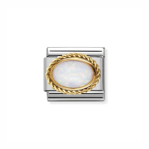 Element Link Nomination Composable Gold Biały Opal 030507/07