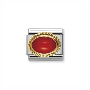 Element Link Nomination Composable Gold Czerwony Koral 030507/11