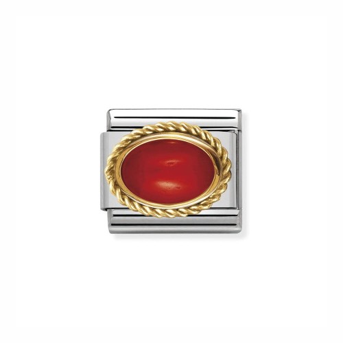 Element Link Nomination Composable Gold Czerwony Koral 030507/11