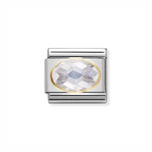 Element Link Nomination Composable Gold Biała Cyrkonia 030601/010