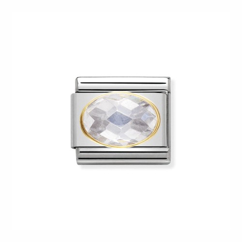 Element Link Nomination Composable Gold Biała Cyrkonia 030601/010