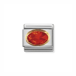 Element Link Nomination Composable Gold Pomarańczowa Cyrkonia 030601/026