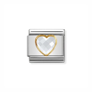 Element Link Nomination Composable Gold Biała Cyrkonia 030610/010