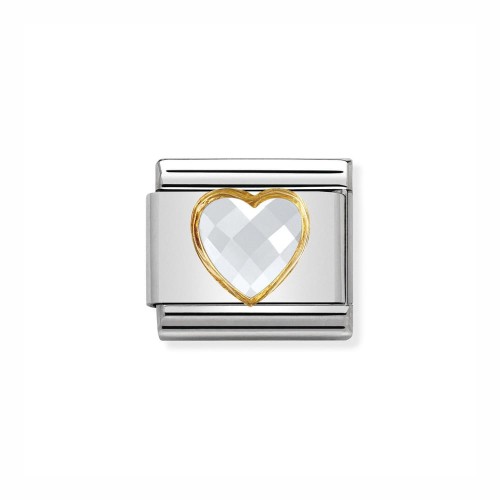 Element Link Nomination Composable Gold Biała Cyrkonia 030610/010