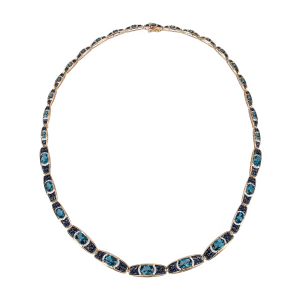 Złoty naszyjnik Verona z diamentami, topazami i szafirami BB-Z-000-Y06-11742