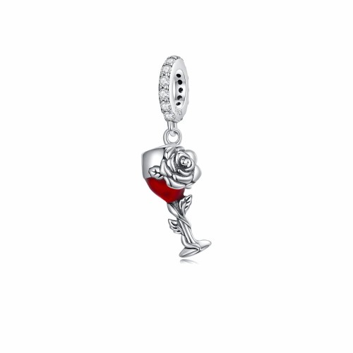Srebrny charms zawieszka Ornamo Różany Kieliszek ORSCC2355