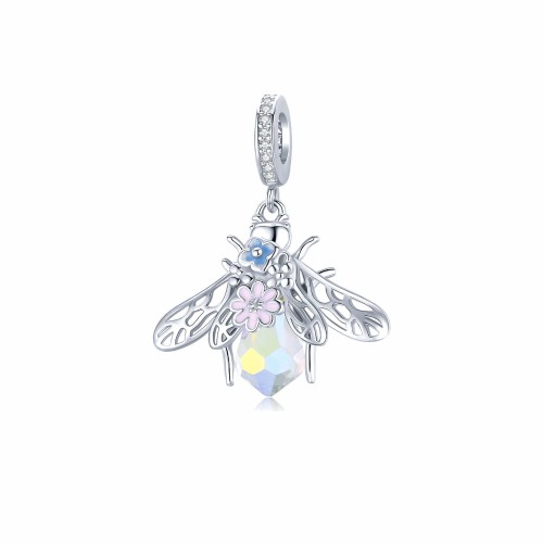 Srebrny charms zawieszka Ornamo Krystaliczna Pszczółka ORBSC395
