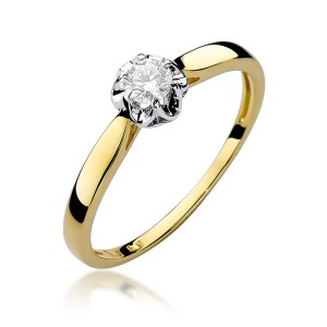 Złoty pierścionek zaręczynowy M-062 0,15ct  