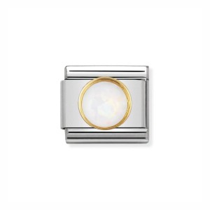Element Link Nomination Composable Gold Biały Opal 030503/07