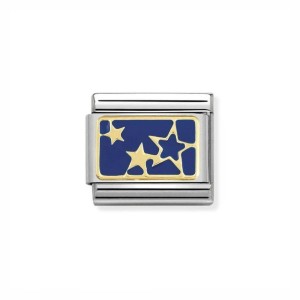 Element Link Nomination Composable Gold Stars Blue 030284/44