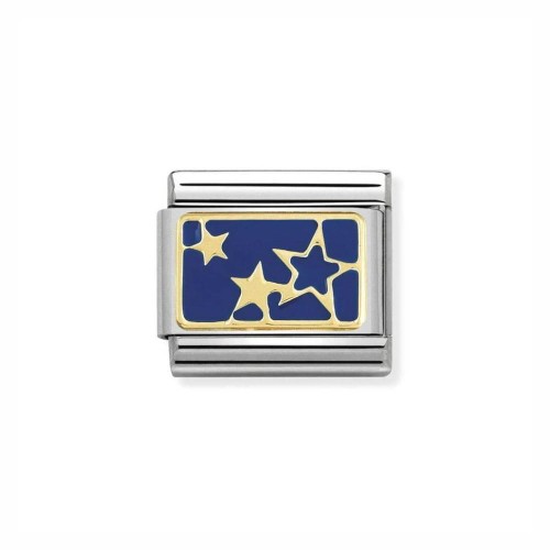 Element Link Nomination Composable Gold Stars Blue 030284/44