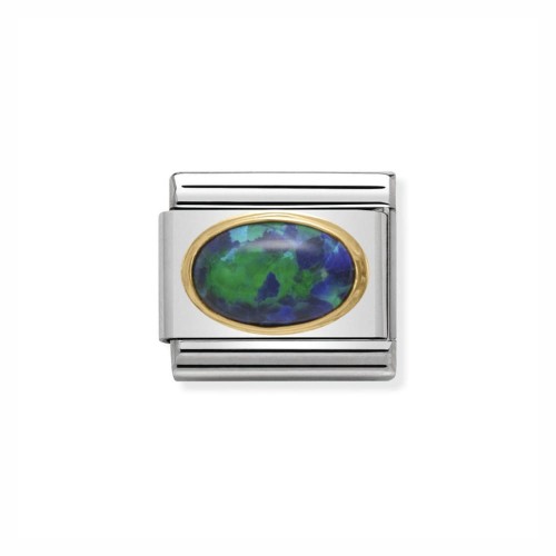 Element Link Nomination Composable Gold Zielony Opal 030502/26