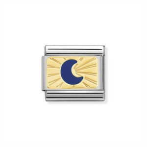 Element Link Nomination Composable Gold Moon Blue 030284/43