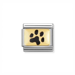 Element Link Nomination Composable Gold Czarny Odcisk 030284/47